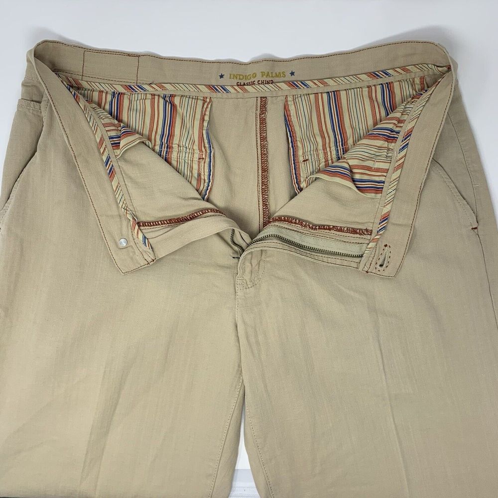 Indigo Palms Classic ChinoFit Beige Flat Front Men's Pants Size W38 L34 - Picture 8 of 10